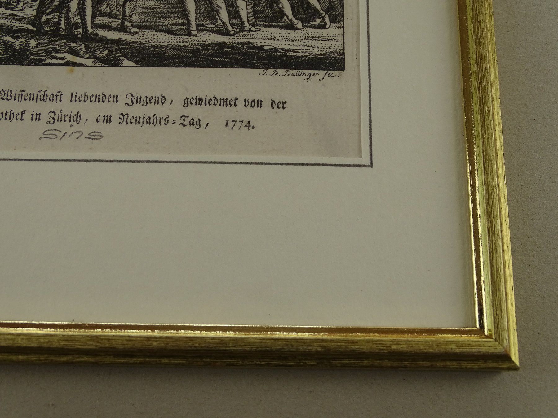 Incisioni: SINS AARGAU, KUPFERSTICH 1774, BULLINGER – Usato da Grüningen venduto da Kartensammler 7