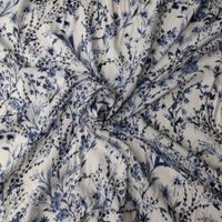 Ital. leichte Viskose - Baumwolle Stoff 1.50x1.40m Fiori blu