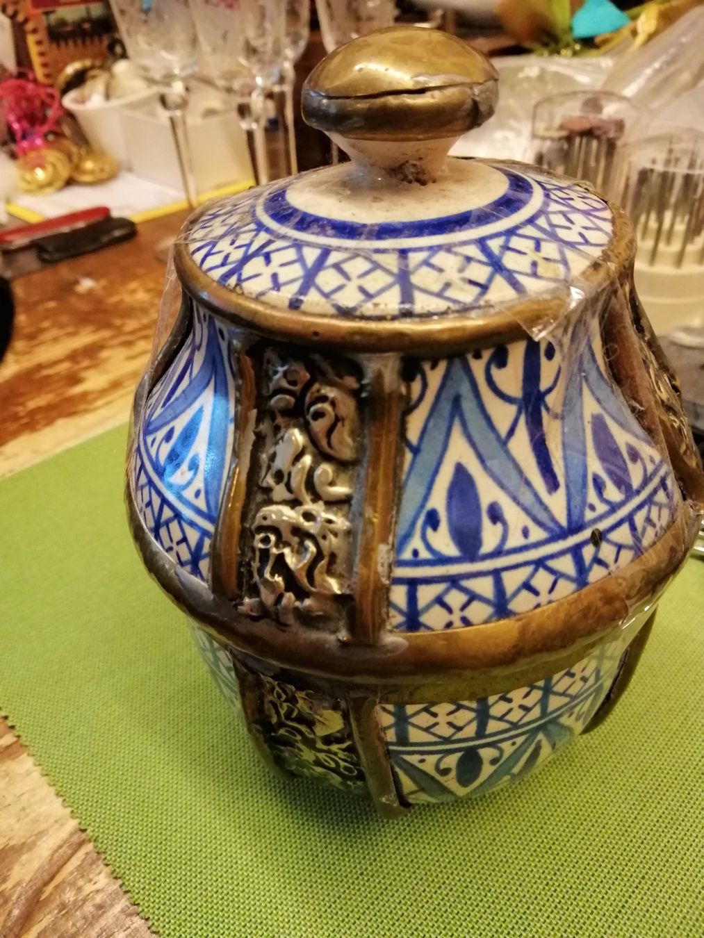 Töpfe: Vintage Dose Marokko, Handarbeit – Gebraucht aus Rheinfelden von Cleopatra2000 3