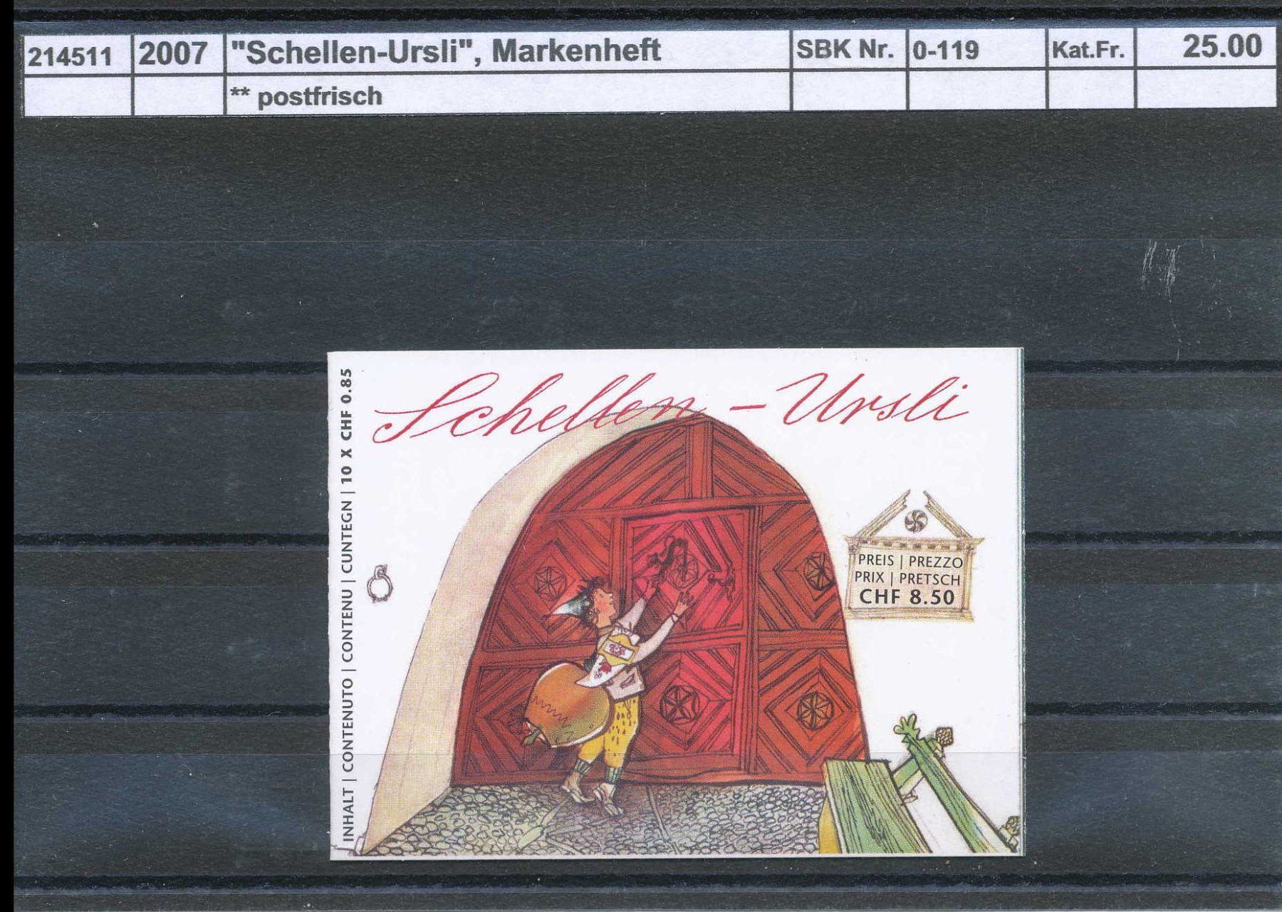 Alle Briefmarken: 2007 "Schellen-Ursli", Markenheft, ** postfrisch – Neu (gemäss Beschreibung) aus Winterthur von Zupogeru