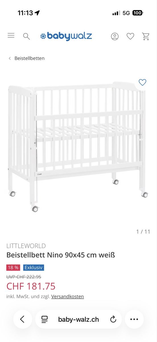 Fillikid Letti: Beistellbett Nino – Usato da Wittnau venduto da JuStTinTin