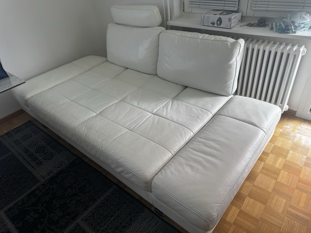 Divani: Design Leder-Sofa / Bett-Sofa, cremeweiss (grösser) – Usato da Romanshorn venduto da Benjamin__R 5