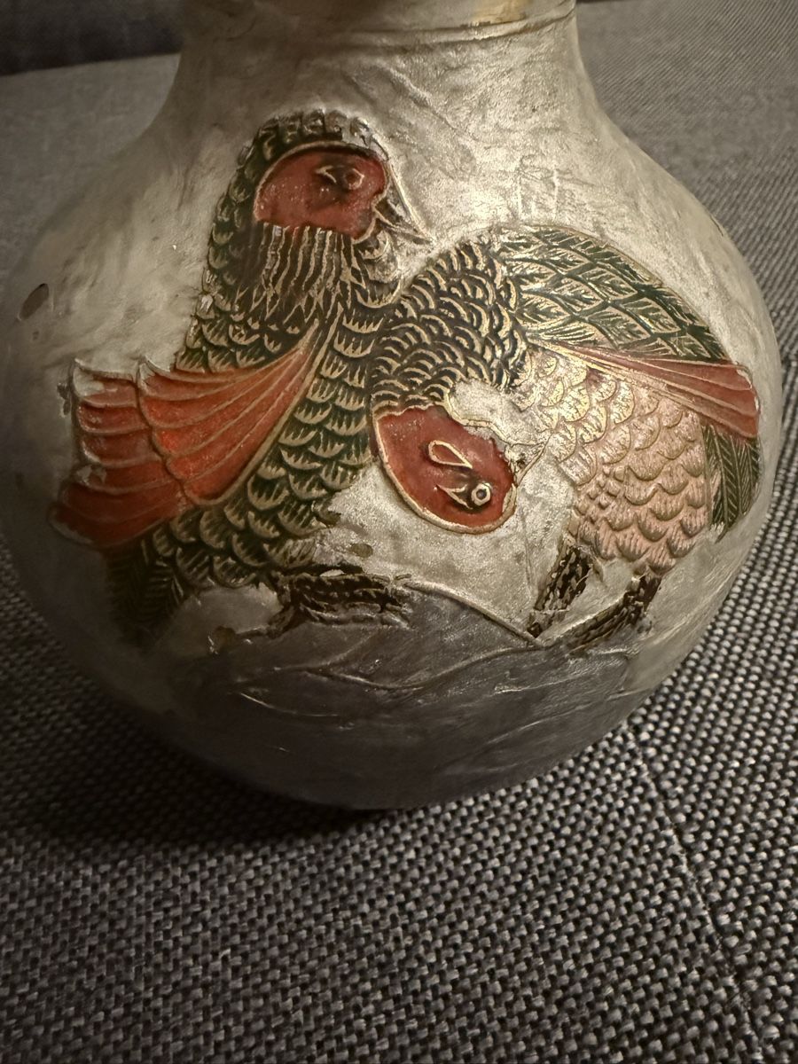 Vasi & Recipienti: Messing Vase Emailliert mit Vogelmuster – Usato da Buchs SG venduto da and_d8tp 4
