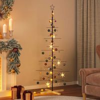 vidaXL Weihnachtsbaum Metall mit HolzstÃ¤nder Schwarz 180 cm