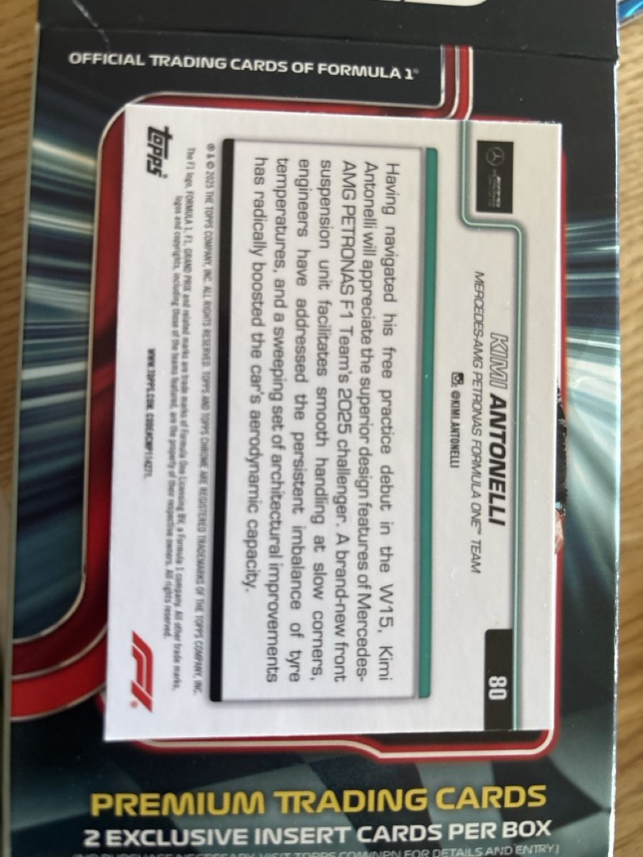 Topps Carte collezionabili: Kimi Antonelli Topps Chrome – Nuovo (secondo la descrizione) da Wil SG venduto da MA1225 1