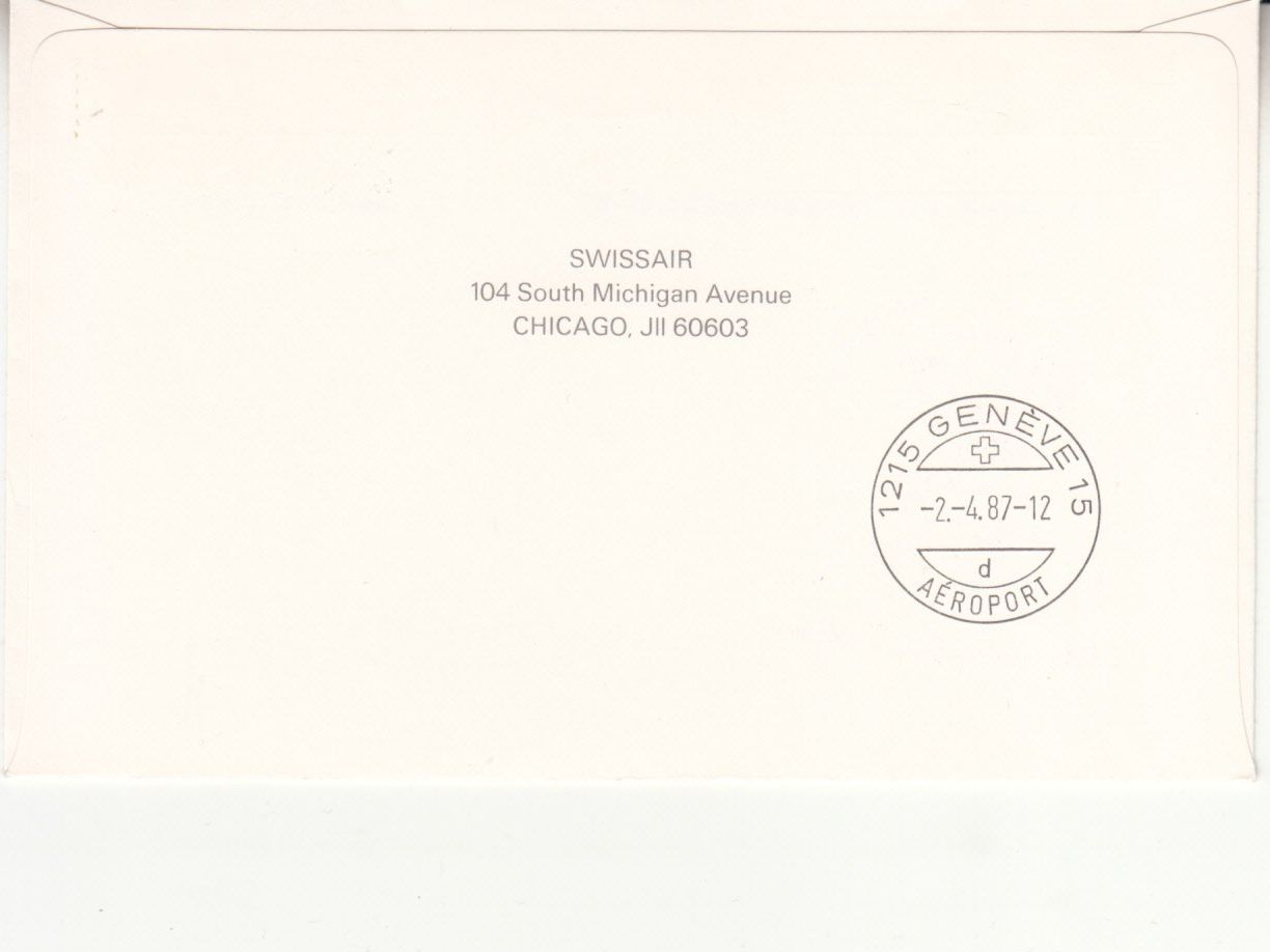 Tutti i francobolli: SLH RF 87.7 d Chicago - Genève – Usato da Bürglen TG venduto da StampGraf 1