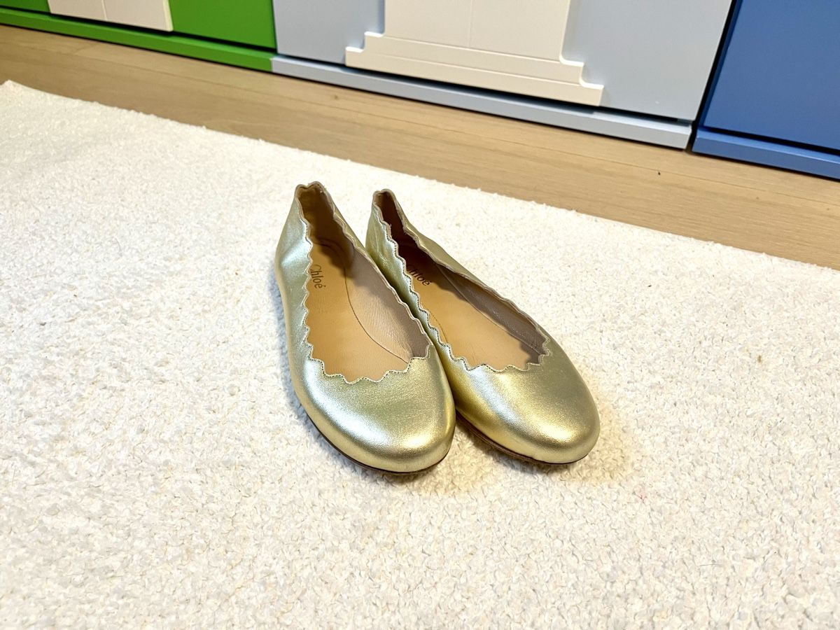 Chloé Scarpe per ragazze: Chloe ballerine - gold – Usato da Genève venduto da VManic 1