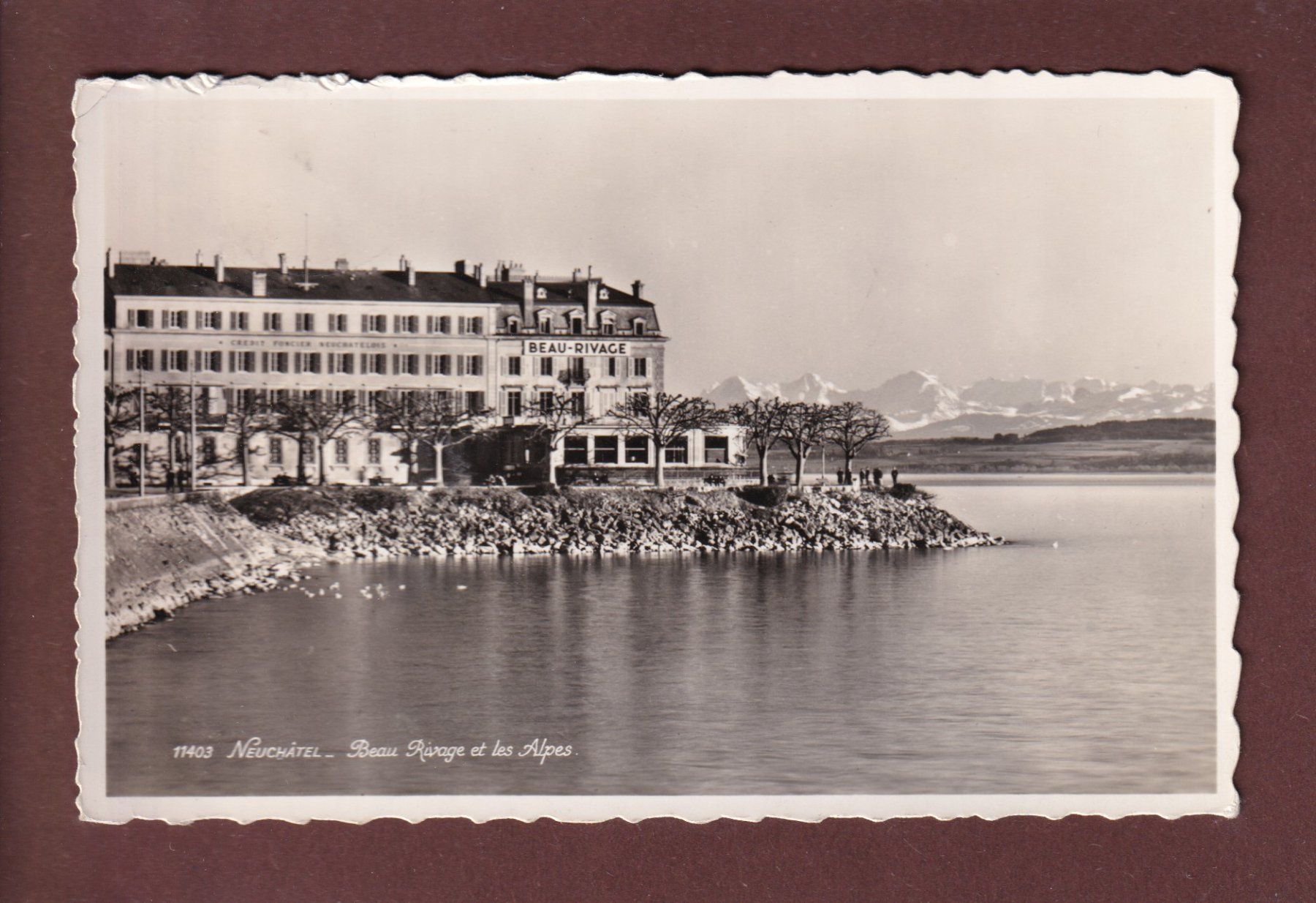 Ansichtskarten: NEUCHÂTEL - Beau-Rivage - 1955 – Gebraucht aus Pully von nicecards