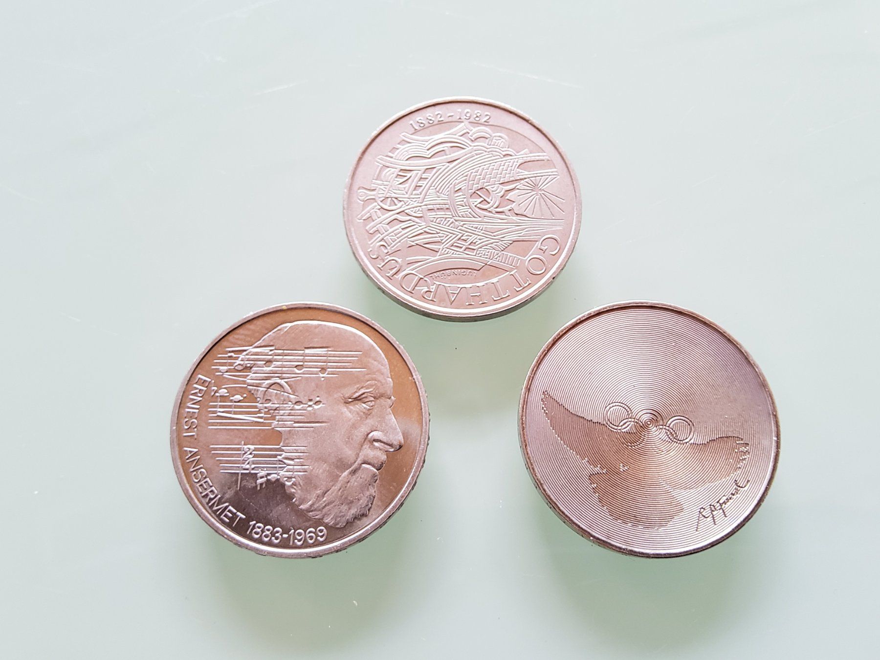 Tutti le monete: Lot de cinq pièces comm. 5.- frs  – Usato da Malleray venduto da Broc-Mo 5