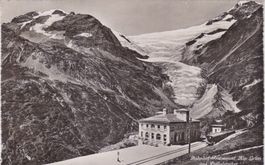 Bahnhof-Restaurant Alp Grüm und Palügletscher. (Grb.)