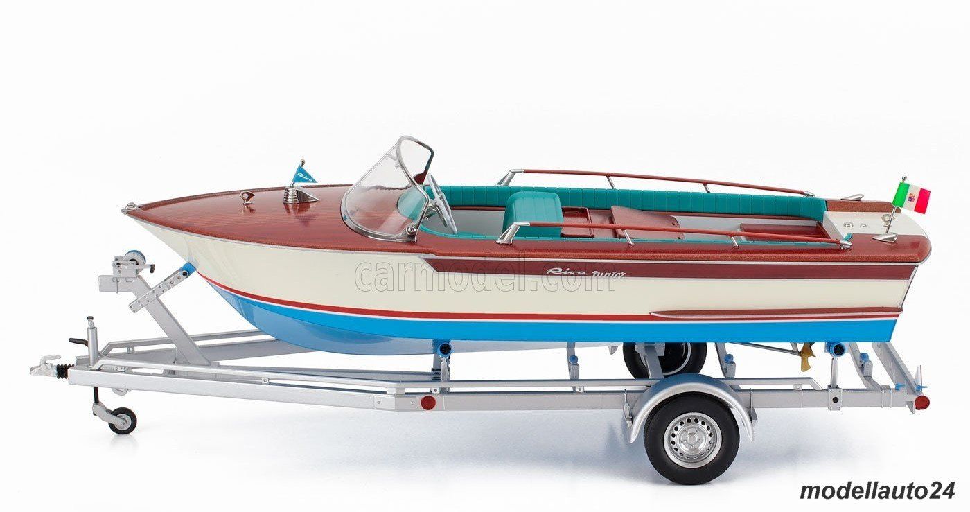 Modellini d'auto: Bootsanhänger mit Riva-Junior Boot 1966 / Mitica 1:18 – Nuovo e nell'imballaggio originale da Seuzach venduto da Modellauto24 1