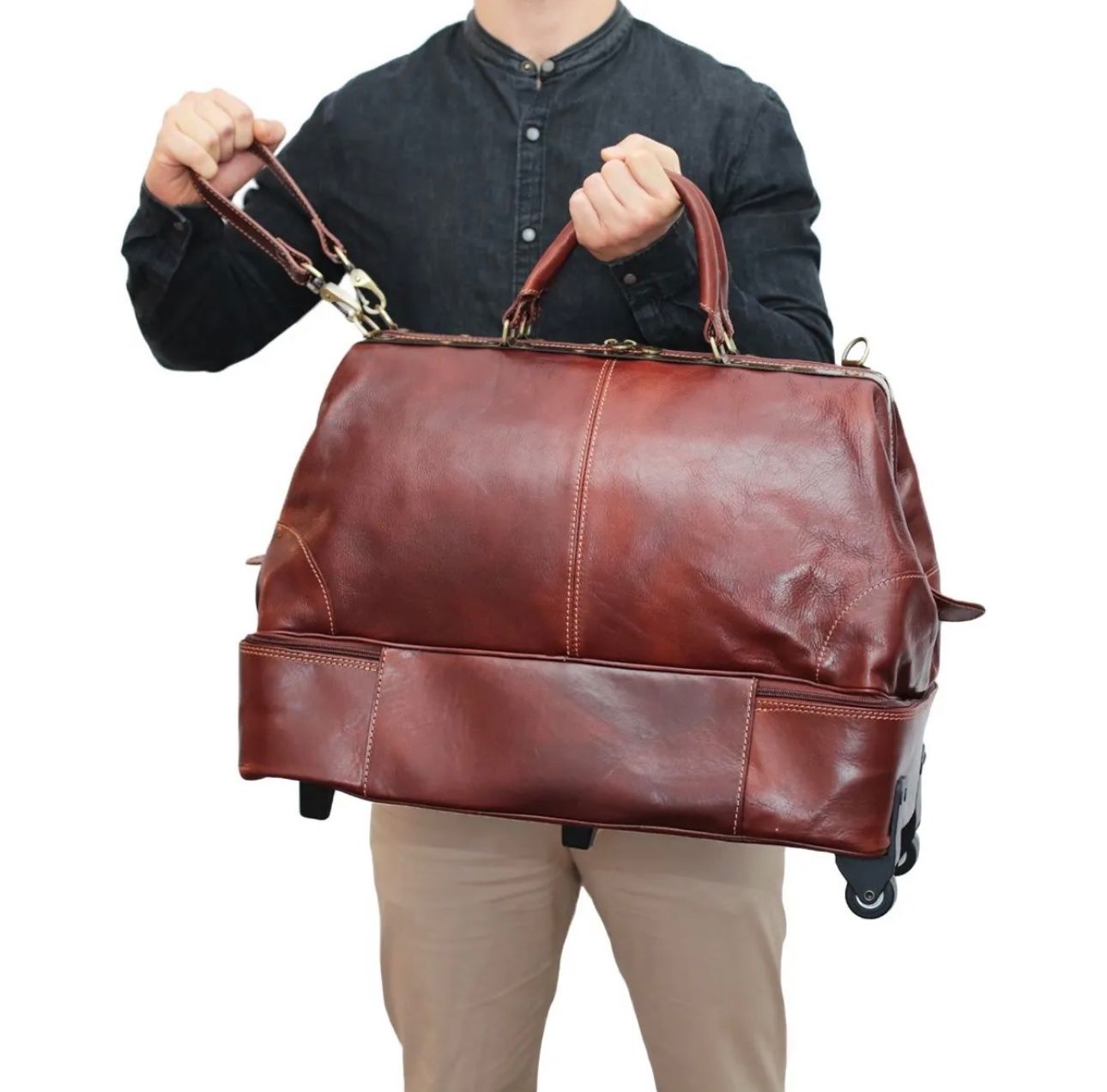 Valigie & Borse: Leder Trolley Tasche Diligenza - Farbe: Braun – Nuovo e nell'imballaggio originale da Wittenbach venduto da WWW.DRILUBAGS.CH 1