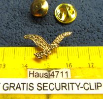 VOGEL RAUBVOGEL ADLER SCHMUCK-PIN GOLDIG KLEIN-FEIN mit SECU