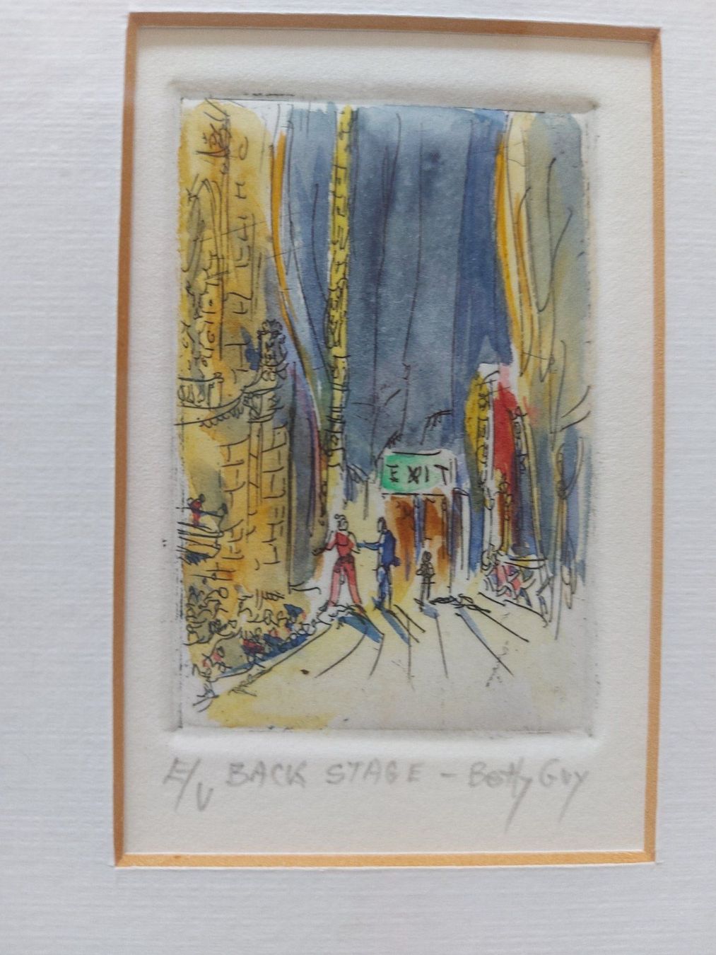 Dipinti: BETTY GUY  1920 - 2016  "Back Stage"  Radierung/Aquarell – Usato da Zürich venduto da Daniel517 3