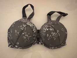 Victoria's Secret BH, Dunkelgrau mit Spitze und Glitzer, E70