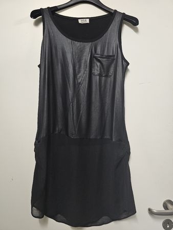 Robe/Tunique "Molly Bracken" noire effet cuir et voile T.M