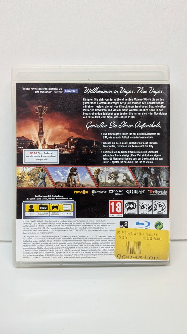 Giochi: Fallout: New Vegas  - PlayStation 3 – Usato da Menziken venduto da mame18 2