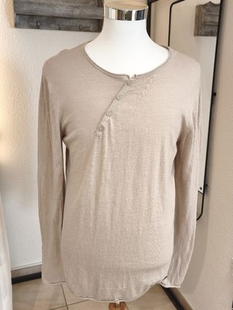 Herren Langarmshirt SMOG beige Slim Fit Grösse XL