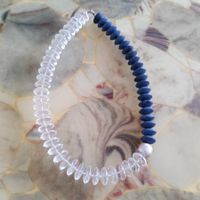 Halskette aus blauem Dumortierit und natürlichem Quarzkrista