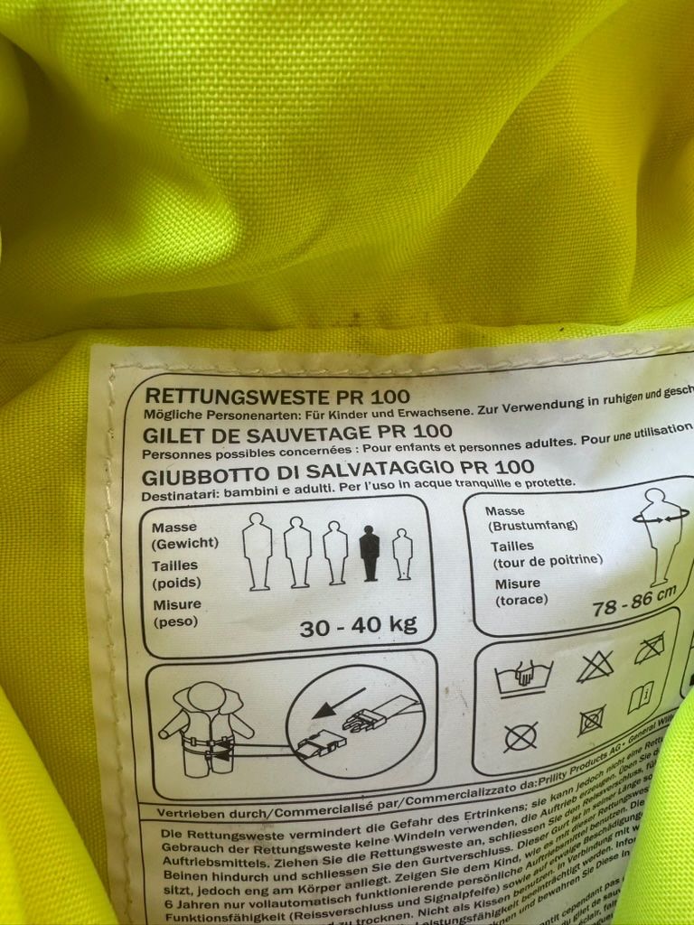 Giubbotti di salvataggio: Schwimmweste PR100 Gelb für Kinder oder Erwachsene – Nuovo (secondo la descrizione) da Schaffhausen venduto da mka999 4