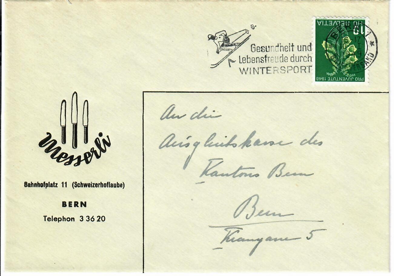 Tutti i francobolli: Brief, Messerli Bern 1949 – Usato da Hochdorf venduto da Ziegel-16