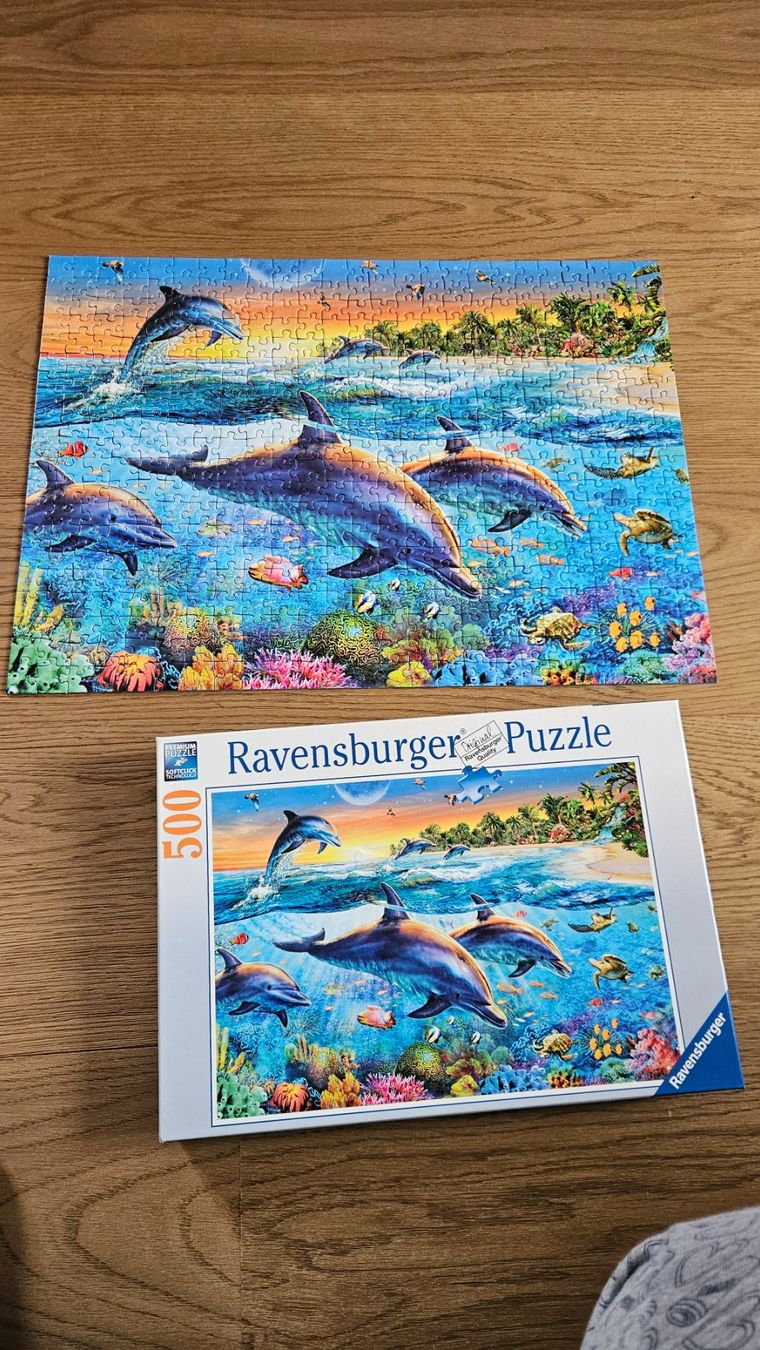 Ravensburger Puzzle: Puzzle Ravensburger 500 pezzi "delfini" – Usato da Melano venduto da H-Sara