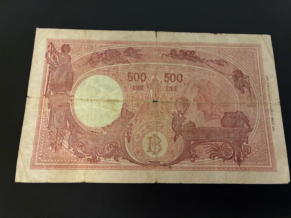 Banconote: 500 liras 1943 – Usato da Dällikon venduto da Woldbanknoten 2