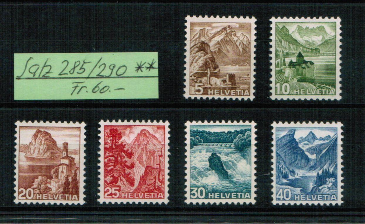 Tutti i francobolli: Satz 285-290 ** postfrisch – Nuovo (secondo la descrizione) da Bern venduto da peri02