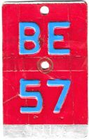 Velonummer Bern 1957 BE 57