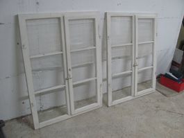 2x Fenster alt 84x111 Vorfenster Deko Holzfenster antik