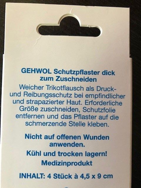 Pediküre: Schutzpflaster dick – Neu und originalverpackt aus Nottwil von Frontal 2