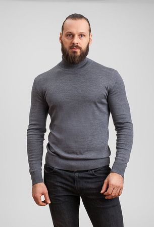Herren Rollkragenpullover aus Merinowolle Neu