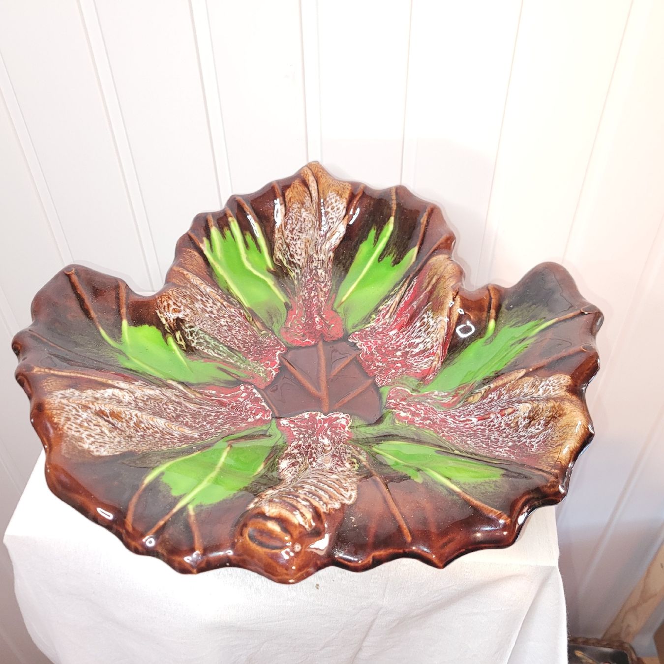 Piatti di portata: Plat à fruits en forme de feuille – Usato da Rocourt venduto da PapyCH 1