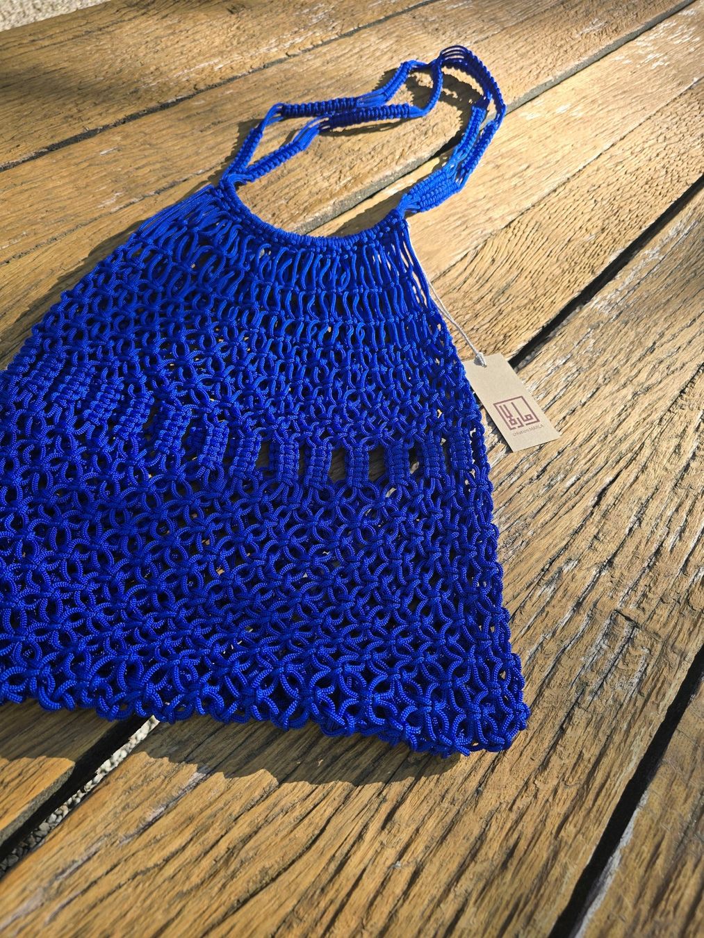 Borse da donna: Accessoires: Makramee Shoppertasche royalblau – Nuovo (secondo la descrizione) da Romanshorn venduto da Rachacha 3
