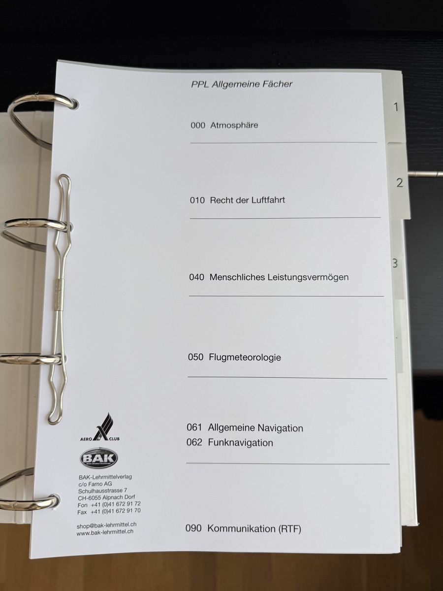 Ordner: BAK Ordner PPL/LAPL Theorieprüfung CH/FL – Neu (gemäss Beschreibung) aus Basel von mai_2ds5 1