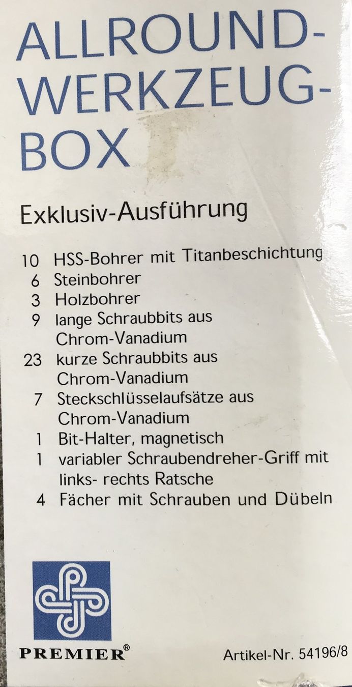 Alle Werkzeuge: ALLROUND-WERKZEUG-BOX ORGIGINALVERPACKT – Neu und originalverpackt aus Ostermundigen von Wyatt-Earp 3