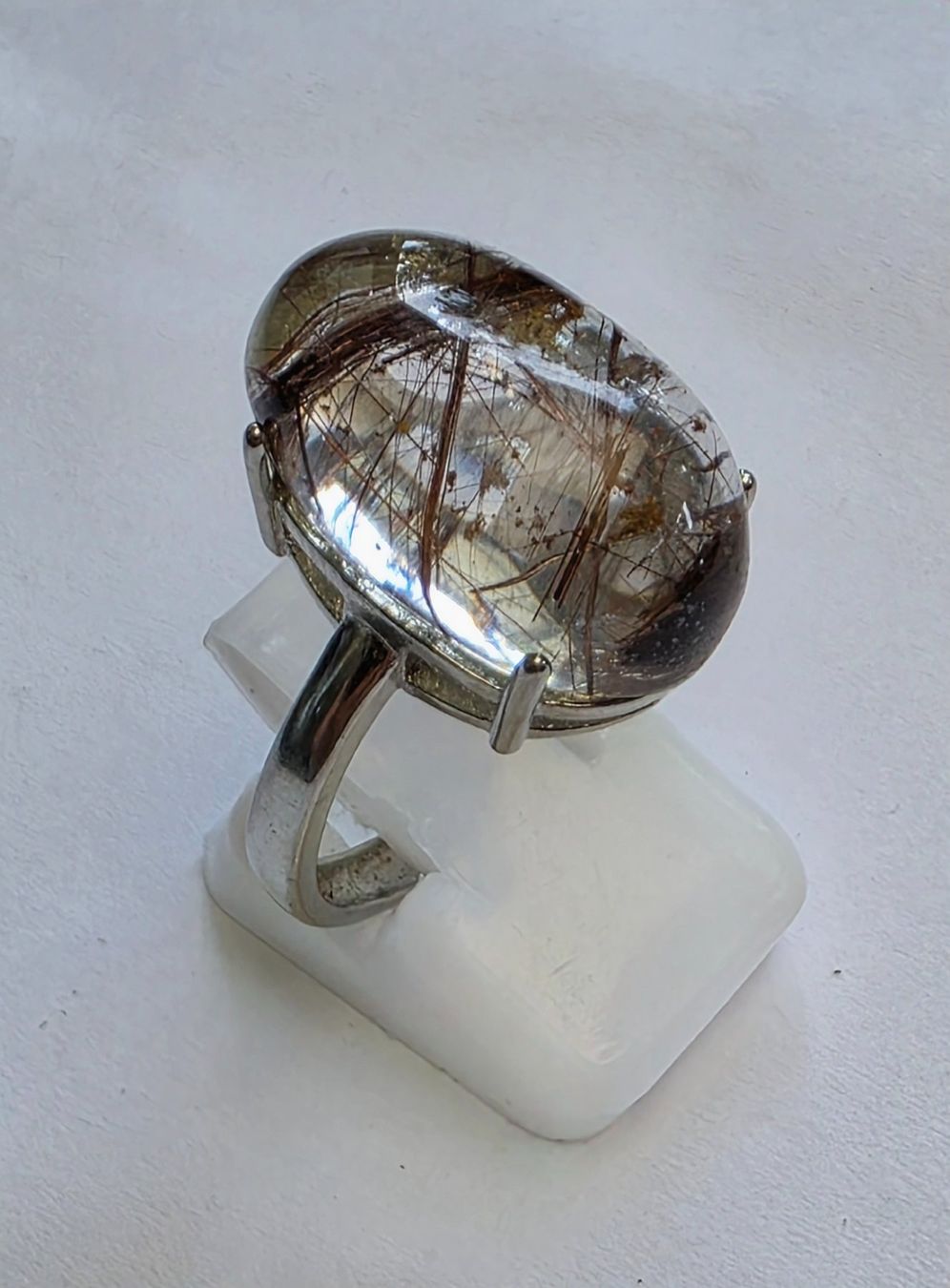 Anelli: Ring mit Rutilquarz in Silber Grösse anpassbar ca 60 – Nuovo (secondo la descrizione) da Zürich venduto da benedikt12 1