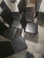 Chaises noires cuir artificiel set de 8 usage normal 