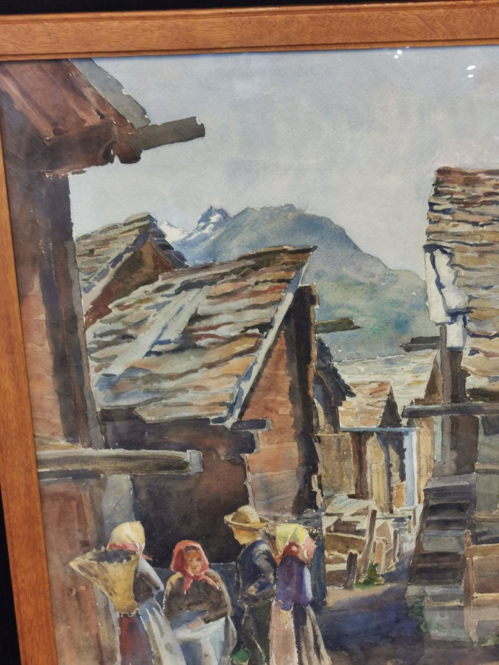 Gemälde: GRANDE AQUARELLE SIGNÉE MONTAGNARDS SUISSES – Gebraucht aus Genève von Qanil77 3