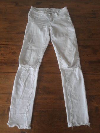 Boho Shabby Weiss skinny Jeans sehr elastisch destroyed look