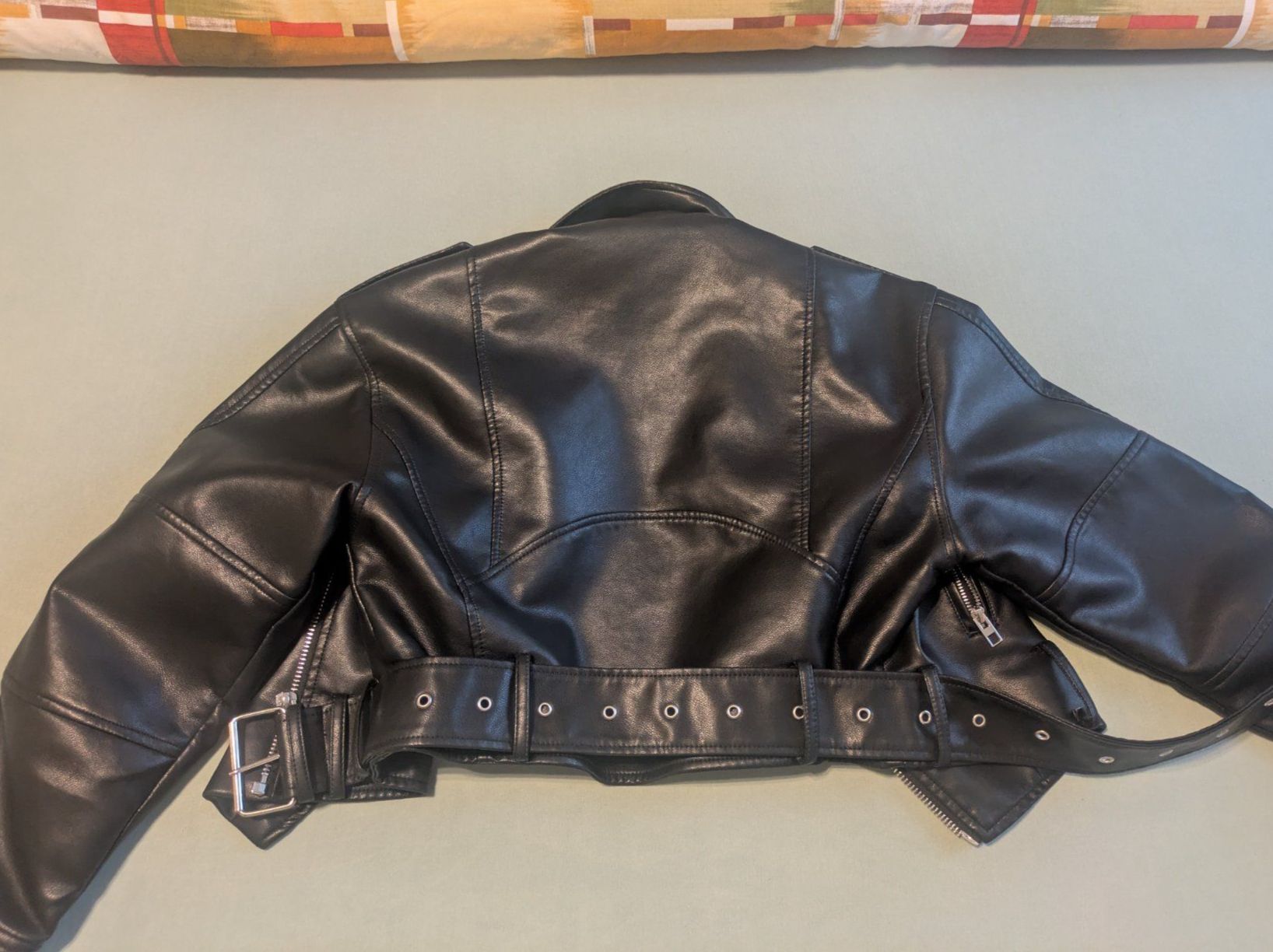 Giacche: Black Faux Leather Biker Jacket Size S – Usato da Losone venduto da AlpineLayer 1