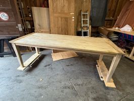 Familien Esstisch Teakholz 240 x 90 cm Beine abnehmbar