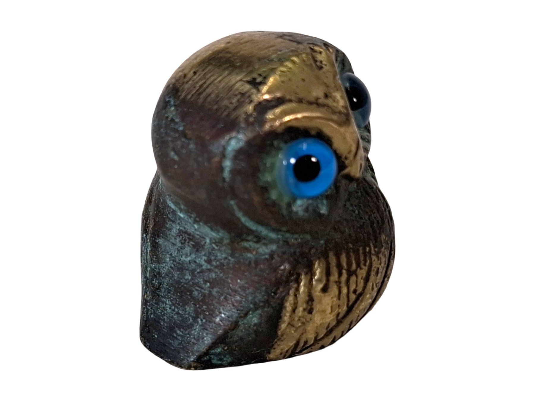 Figurines: Kleine Eulenfigur mit blauen Augen, Bronzefigur – D'occasion à Wil SG par Restwert_Wil 1
