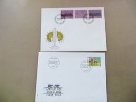 2 Briefe FDC Eisenbahn 1982+89