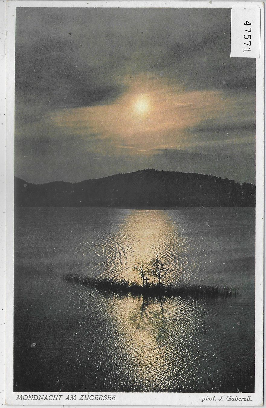 Cartoline postali: Mondnacht am Zugersee – Usato da Ettingen venduto da Kartenplanet