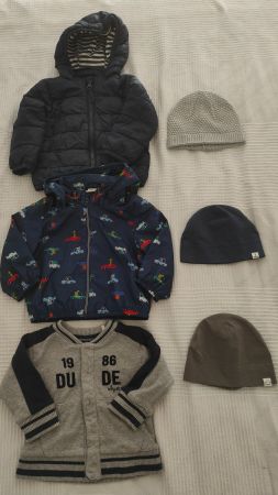 Kinder Jacken und Mützen Set Grösse 62/68