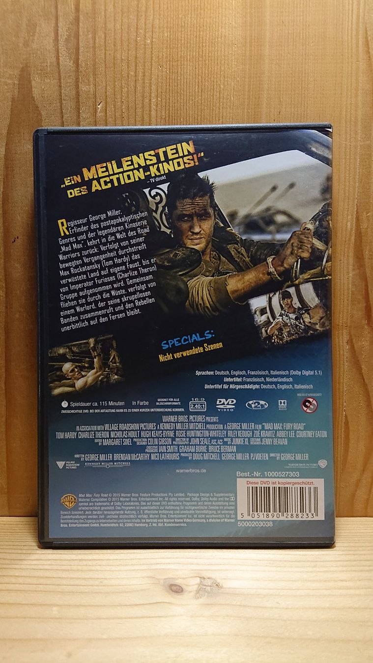 Tutti i DVDs: MAD MAX FURY ROAD DVD mit Tom Hardy – Usato da Wilderswil venduto da Exebub 1
