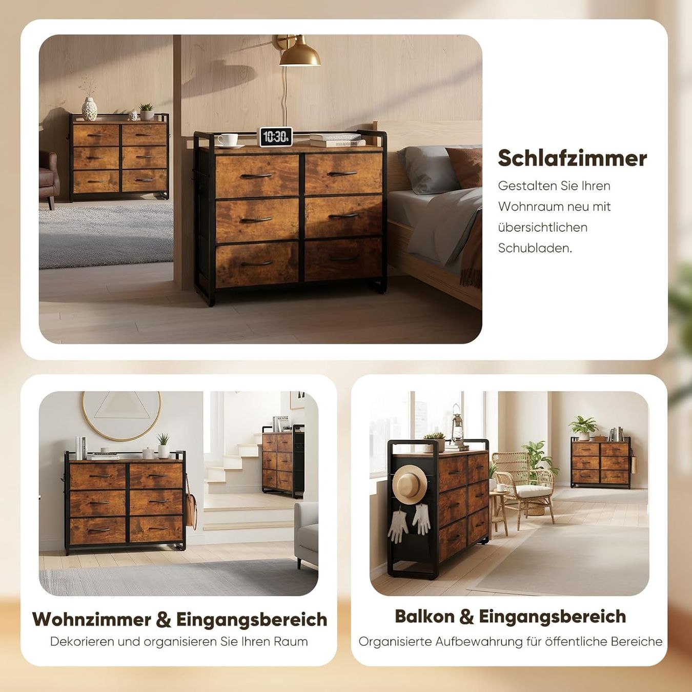 Cassettiere: Kommode 6 Schubladen Stoffbezug – Nuovo e nell'imballaggio originale da St. Gallen venduto da VerkaufsMaus50 6