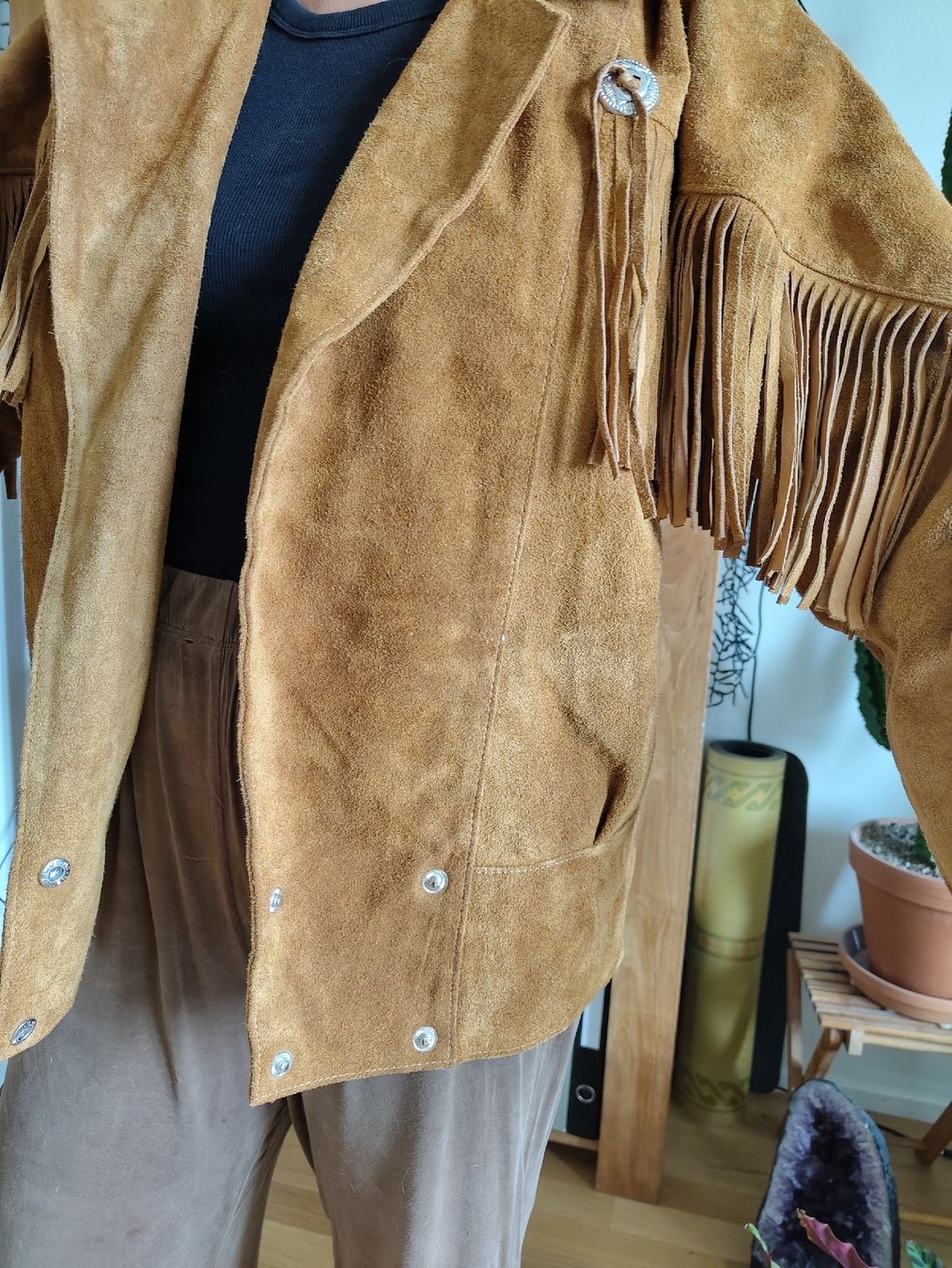 Giacche: Vintage Lederjacke mit Fransen – Usato da Zürich venduto da betzec 1