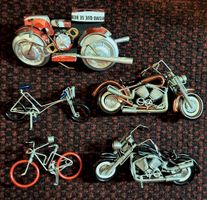 5 Handgefertigte Draht-Motorräder & Fahrräder,coole Deko💪